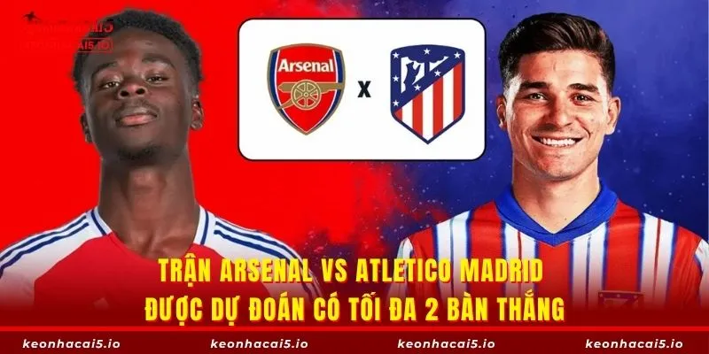 Trận Arsenal vs Atletico Madrid được dự đoán có tối đa 2 bàn thắng