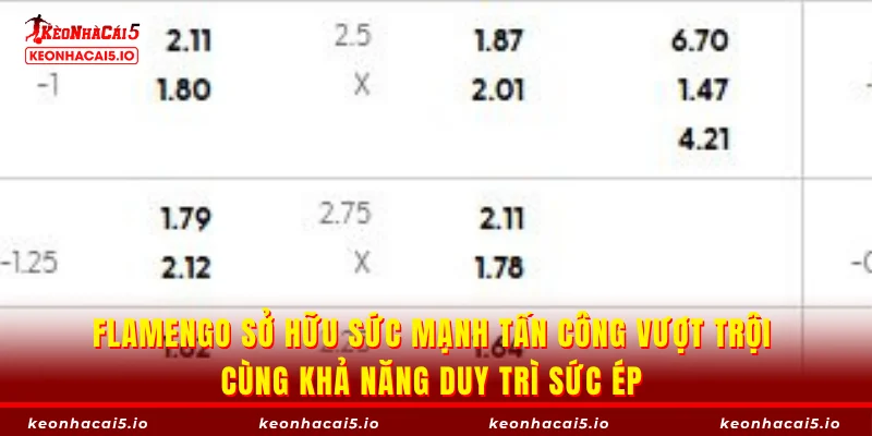 Flamengo sở hữu sức mạnh tấn công vượt trội cùng khả năng duy trì sức ép