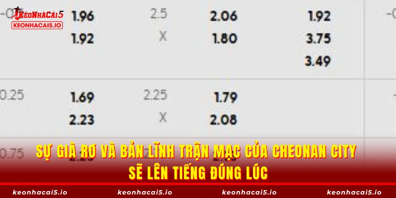 Sự già rơ và bản lĩnh trận mạc của Cheonan City sẽ lên tiếng đúng lúc