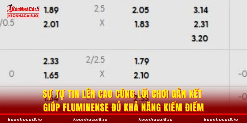 Sự tự tin lên cao cùng lối chơi gắn kết giúp Fluminense đủ khả năng kiếm điểm