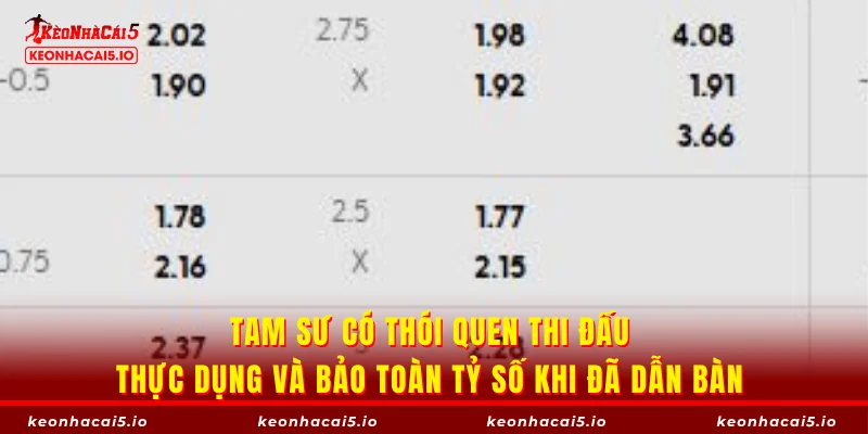 Tam Sư có thói quen thi đấu thực dụng và bảo toàn tỷ số khi đã dẫn bàn