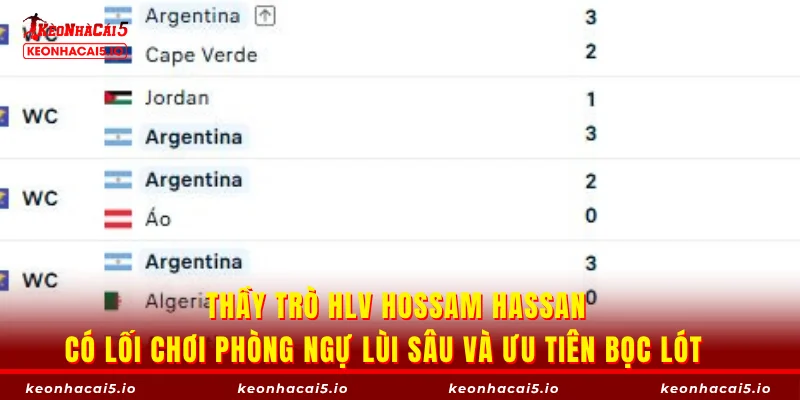 Thầy trò HLV Hossam Hassan có lối chơi phòng ngự lùi sâu và ưu tiên bọc lót